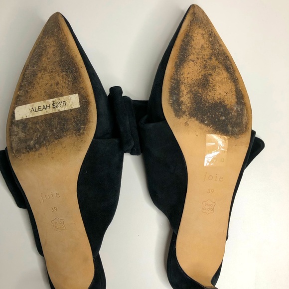 JOIE Caleah Black Suede Mule Heel Sandal Pump - Picture 10 of 10